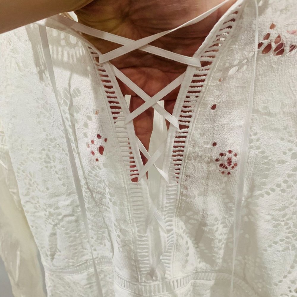 For Love And Lemons Laced Long Sleeve Tunic Cover Up Size Small - Picture 11 of 13